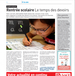 Au secours mon enfant a des devoirs à la une dans 68MAG